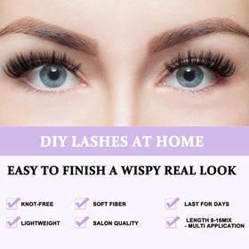 B&Qaugen Lash Clusters packaging with dimensions