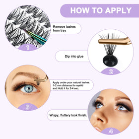B&Qaugen Lash Clusters showing different lash lengths