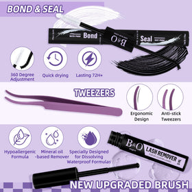 B&Qaugen Manga Lash Clusters Kit displayed with tools