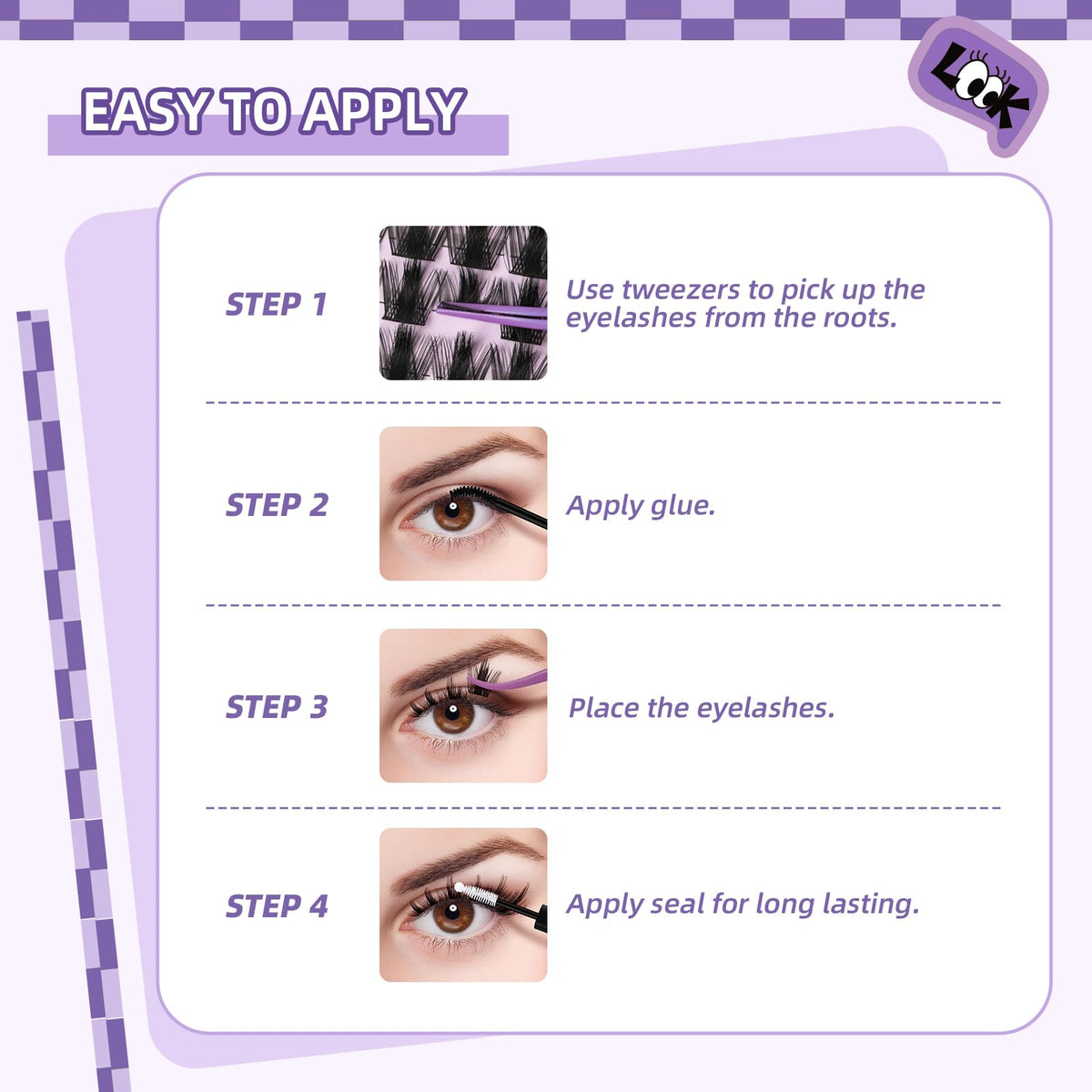 B&Qaugen Manga Lash Clusters Kit showing lash styles