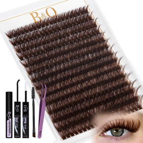 B&Qaugen Mocha Brown Lash Clusters Kit 280 Pcs front view