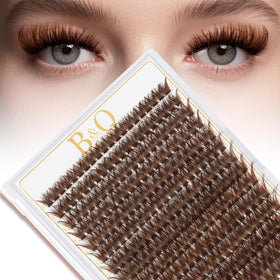 B&Qaugen Mocha Brown Lash Clusters Kit with all tools displayed