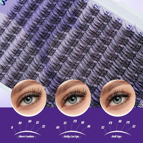 B&Qaugen Wispy Lash Clusters Kit with tools and adhesive