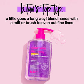 B.TAN Clear Self Tanning Gel Kit with a glowing tan result