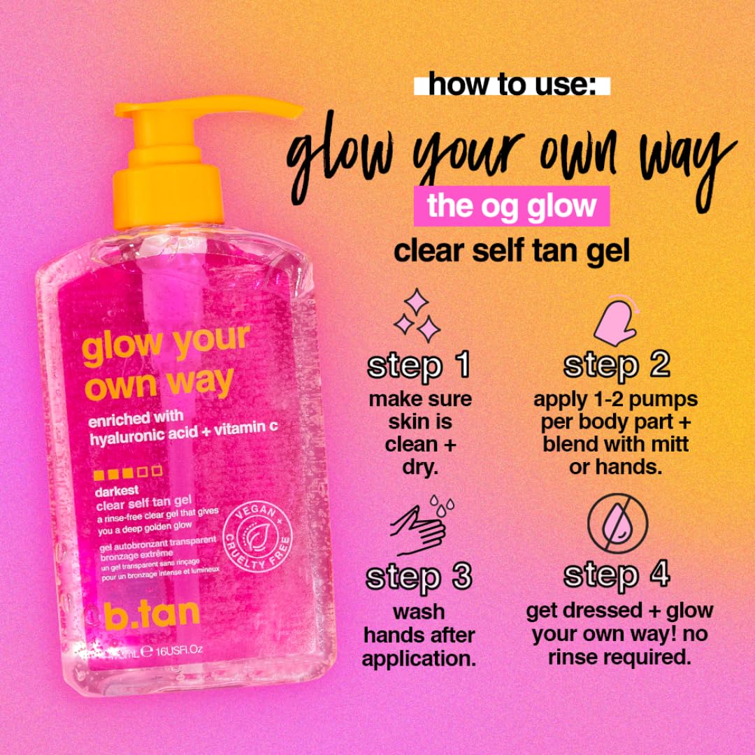 B.TAN Dark Clear Self Tan Gel lifestyle scene