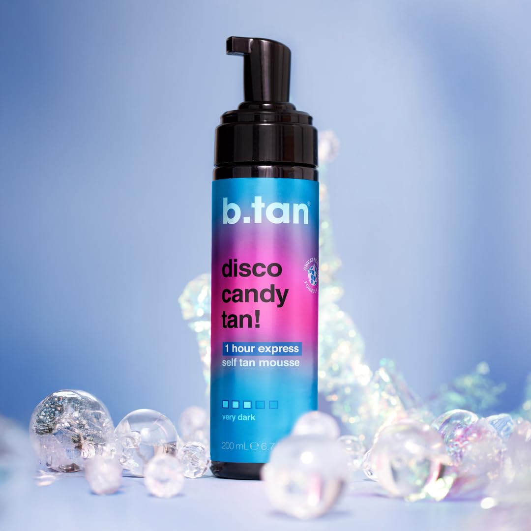 B.TAN Large Candy Scented Self Tanner Mousse lifestyle scene in a bathroom