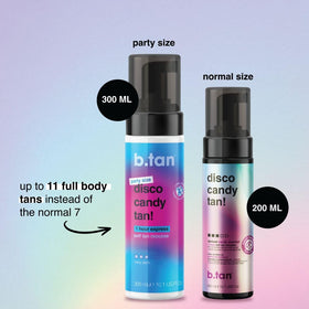 B.TAN Large Candy Scented Self Tanner Mousse side view showing pump nozzle