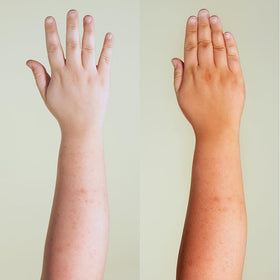 B.TAN tanning gel texture in a clear bottle