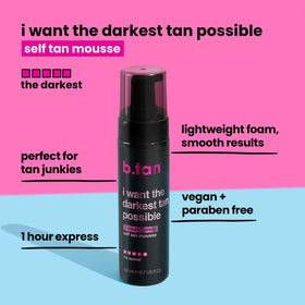 B.TAN Ultra Dark Self Tanner Mousse packaging side view