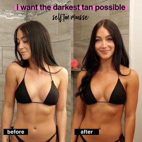 B.TAN Ultra Dark Self Tanner Mousse texture on skin