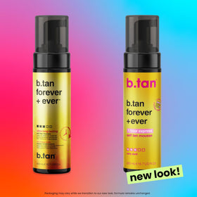 B.TAN Ultra Long Lasting Self Tanner Mousse application on skin