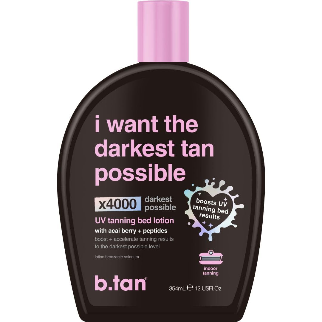 B.TAN UV Tanning Bed Lotion front view, 12 Fl Oz