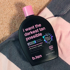 B.TAN UV Tanning Bed Lotion in tanning bed setting