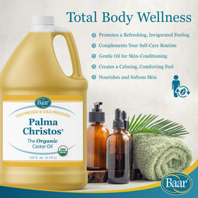 Baar Organic Castor Oil 1 Gal lifestyle scene in a bathroom