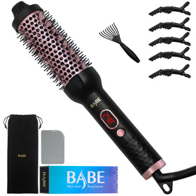 Babe 1.5" Ceramic Thermal Brush front view with round barrel