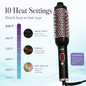 Babe 1.5" Ceramic Thermal Brush with heat resistant mat