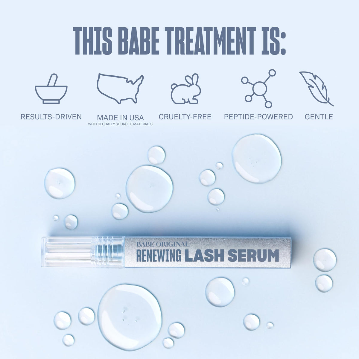 Babe Original Renewing Lash Serum 6mL in hand