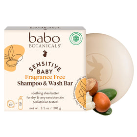 Babo Botanicals Sensitive Baby Shampoo & Wash Bar front view