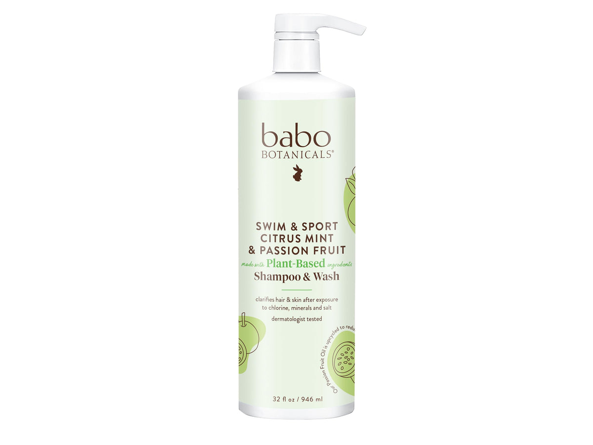 Babo Botanicals Swim & Sport Citrus Mint & Passion Fruit Shampoo & Wash front view