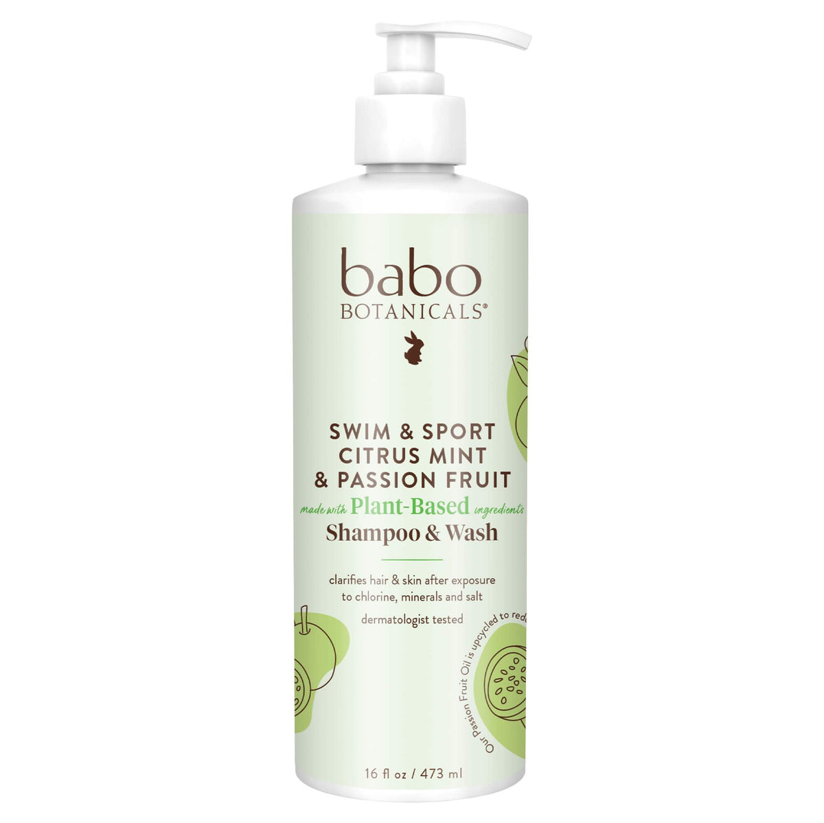 Babo Botanicals Swim & Sport Shampoo packaging with 16 Fl Oz label