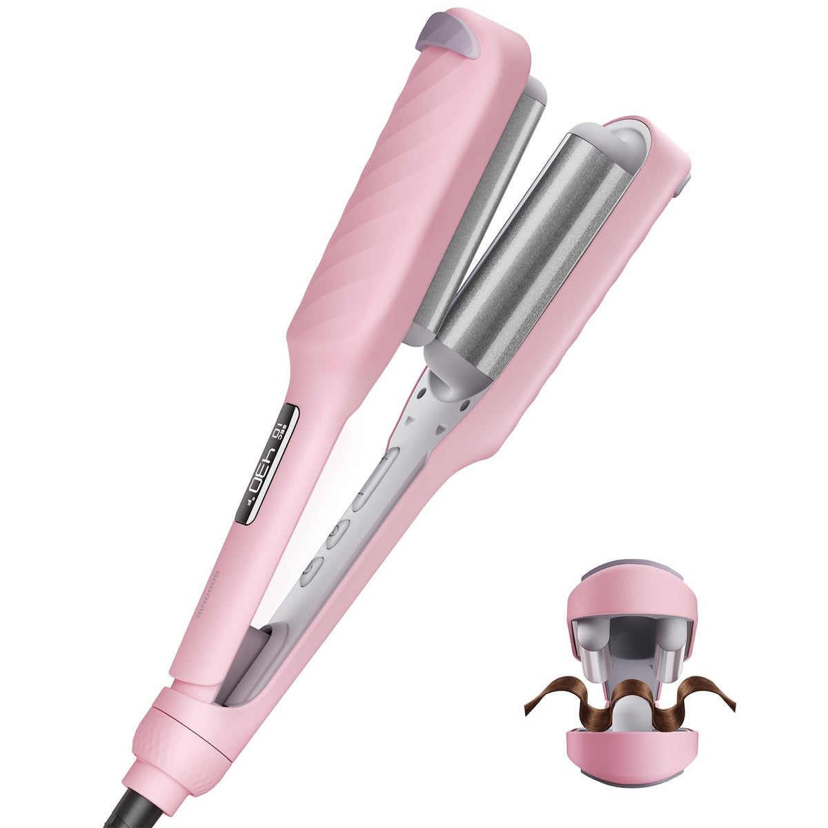 BABONIR 3 Barrel Hair Crimper front view with golden barrel