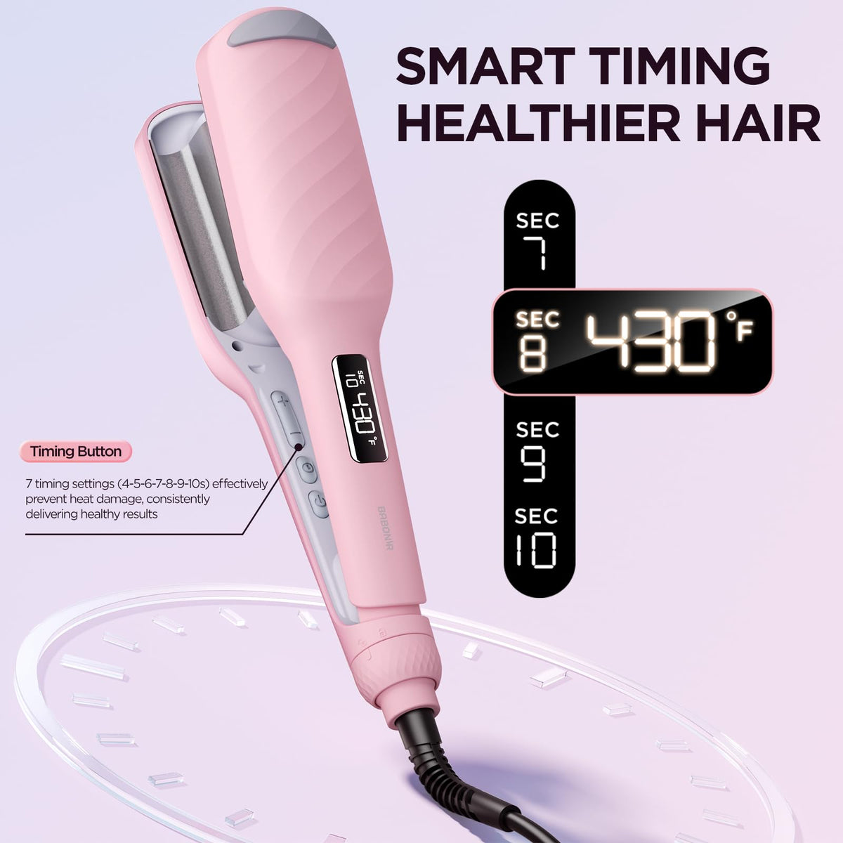 BABONIR Hair Crimper in use creating beach waves