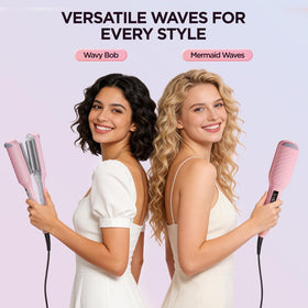 BABONIR Hair Crimper lifestyle image with model styling hair