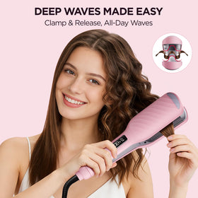 BABONIR Hair Crimper side view showing adjustable heat settings