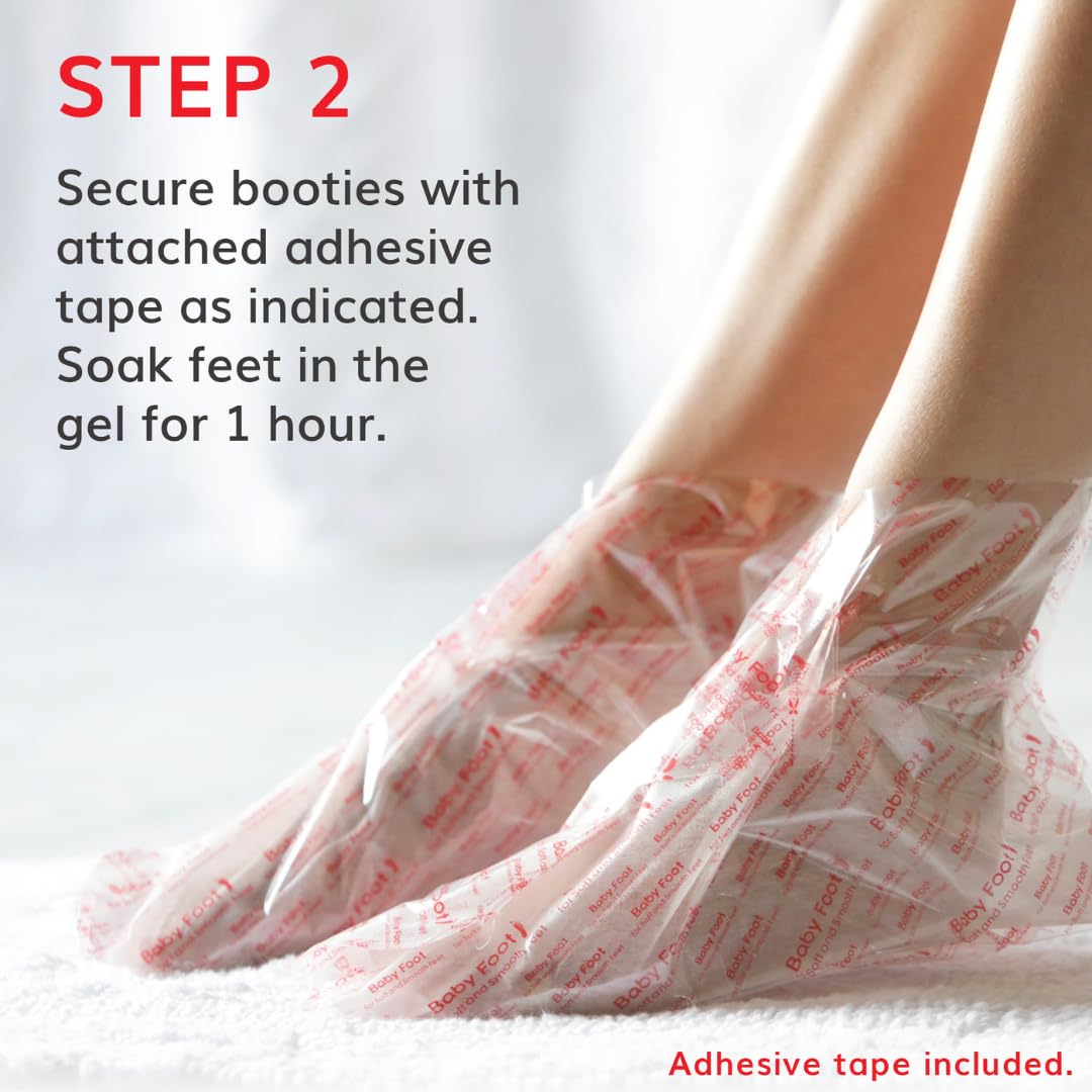 Baby Foot Original Exfoliation Foot Peel in use on feet