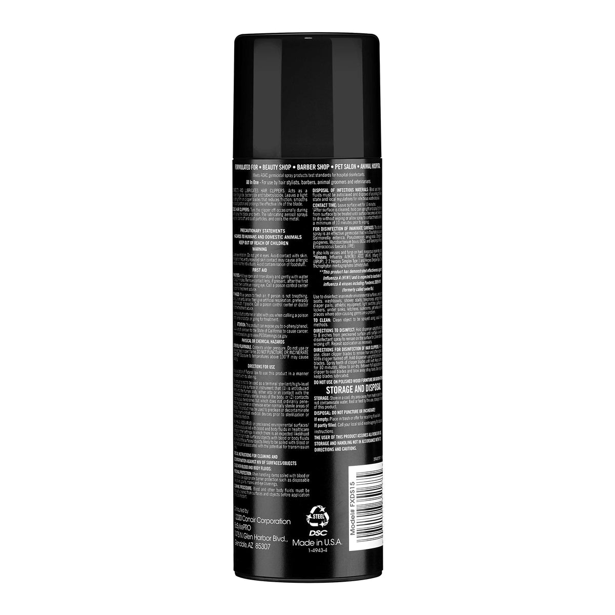 BaBylissPRO All In One Clipper Spray nozzle and label close-up