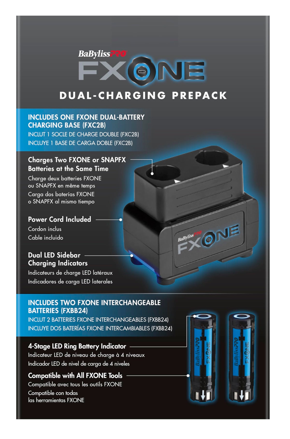 BaBylissPRO FXONE Dual-Battery Charging Prepack packaging