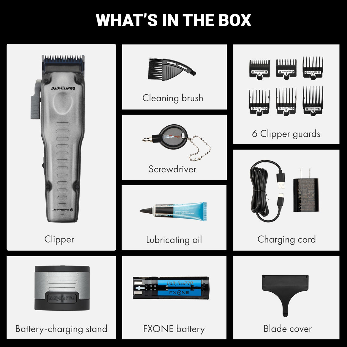 BaBylissPRO FXONE LO-PROFX Cordless Hair Clipper with interchangeable battery
