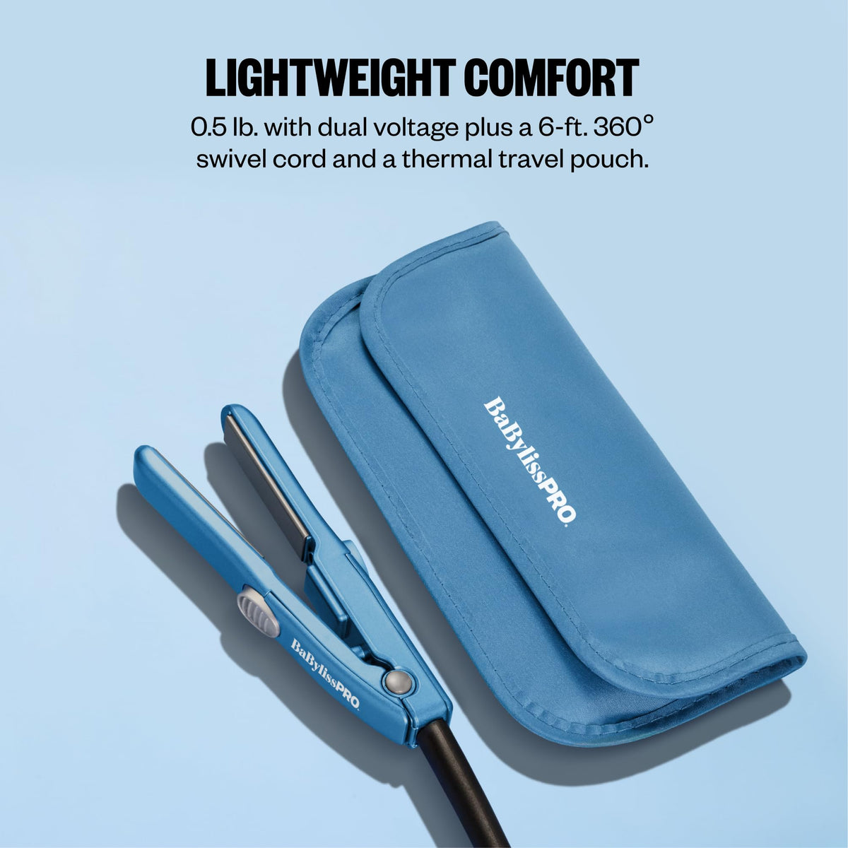 BaBylissPRO Mini Straightener in travel bag