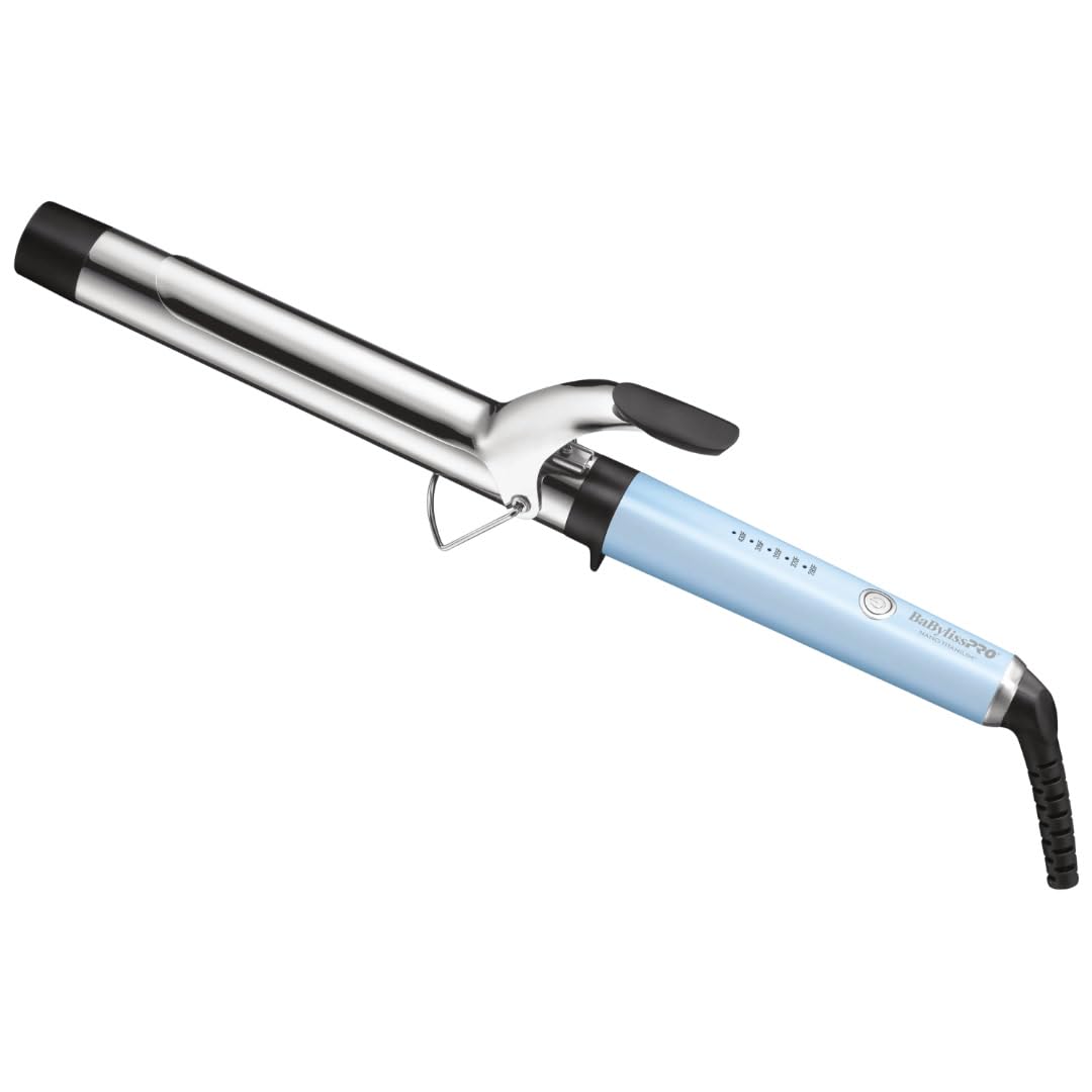 BaBylissPRO Nano Titanium 1 1/4" Curling Iron front view in Iced Blue