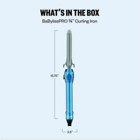BaBylissPRO Nano Titanium Curling Iron 3/4" showing heat control
