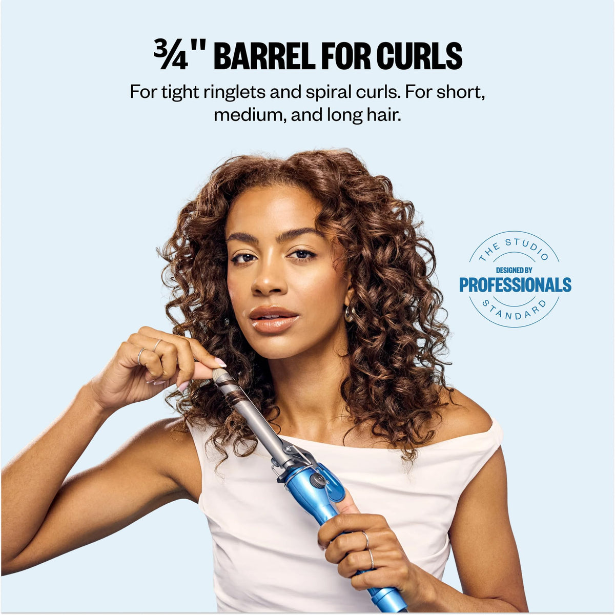 BaBylissPRO Nano Titanium Curling Iron 3/4" side view