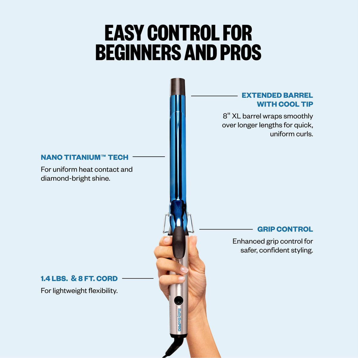 BaBylissPRO Nano Titanium Curling Iron packaging