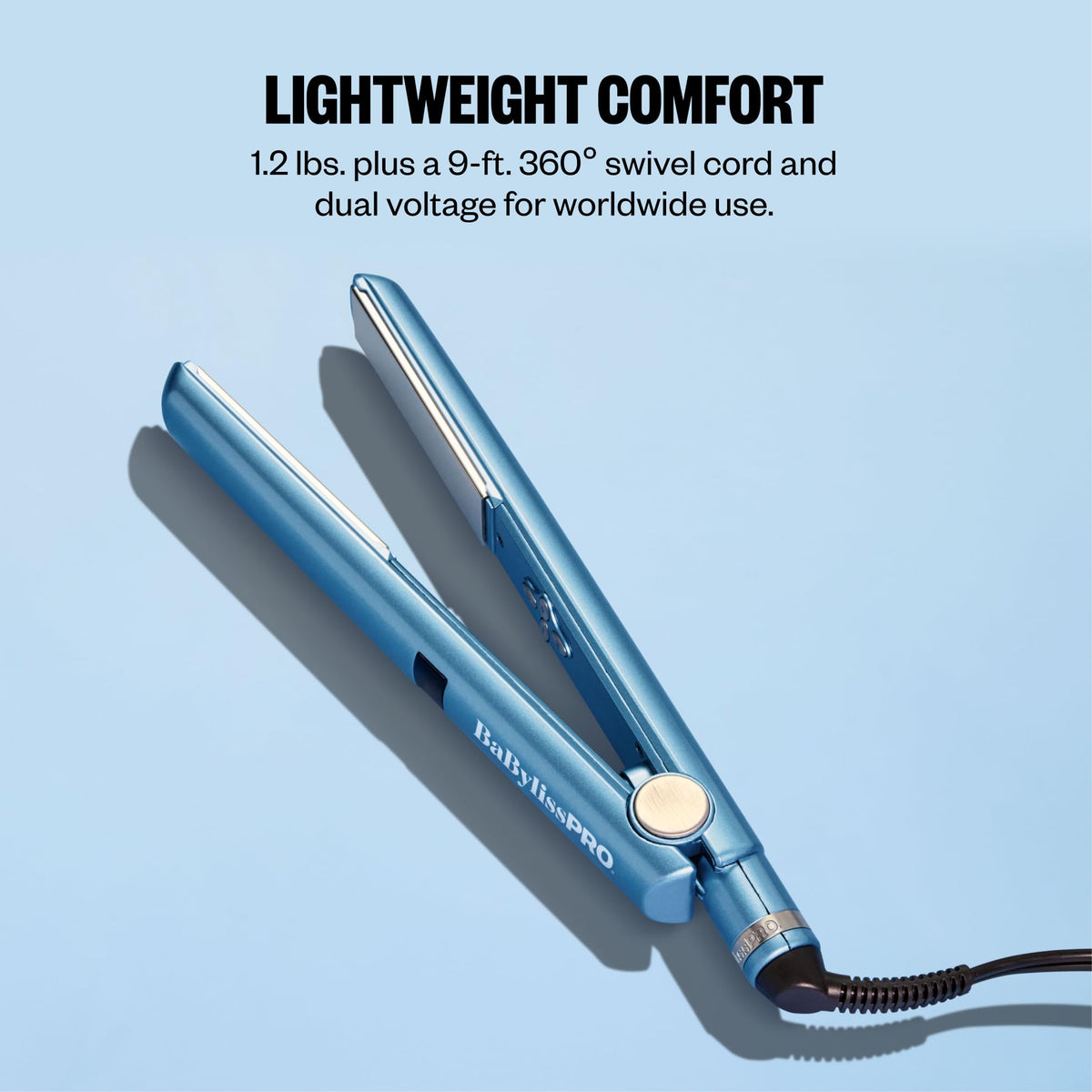 BaBylissPRO Nano Titanium Digital Flat Iron close-up of plates