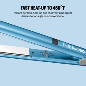 BaBylissPRO Nano Titanium Digital Flat Iron in use on hair
