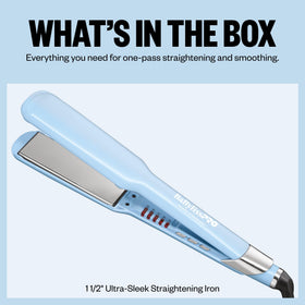 BaBylissPRO Ultra-Sleek Straightening Iron Iced Blue with LED display