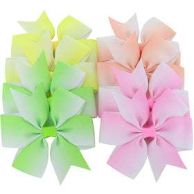 Babymatch Rainbow Bows Hair Clips with packaging