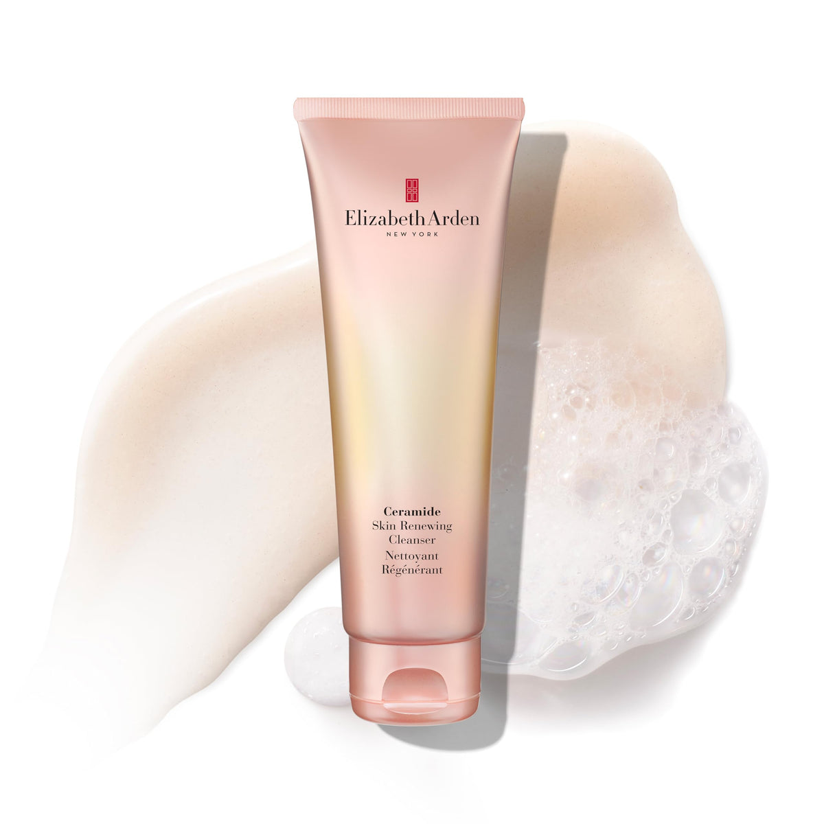 Back of Elizabeth Arden Ceramide Skin Renewing Facial Cleanser packaging