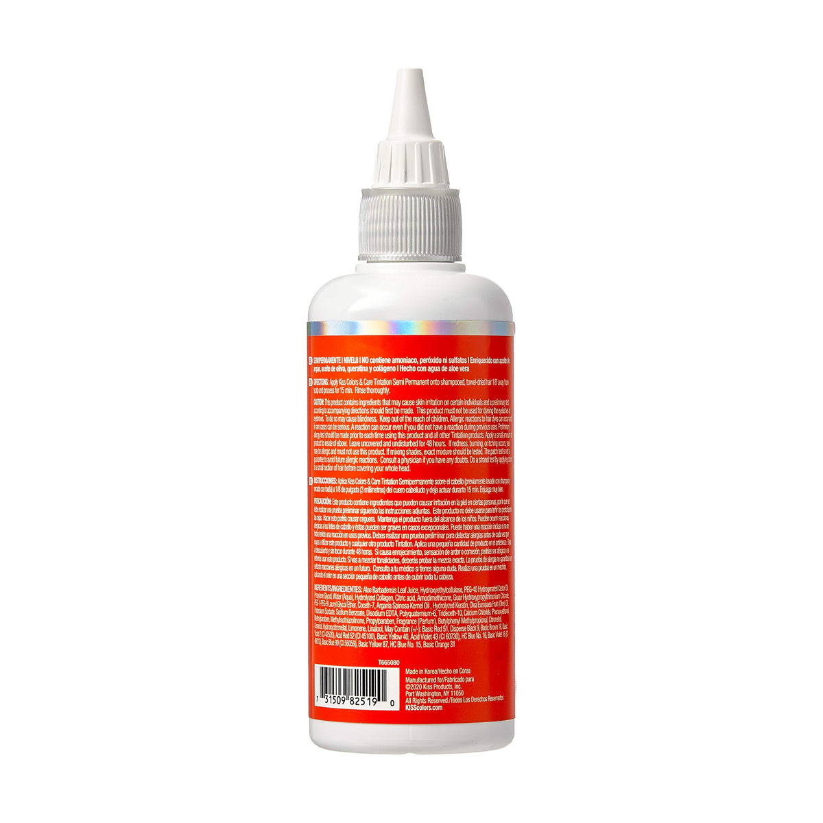 Back of Red By Kiss Tintation Semi-Permanent Hair Colour Neon Orange packaging