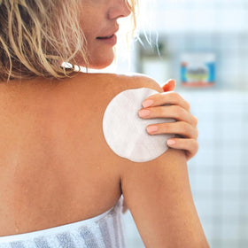 Back of Stridex XL Face & Body Pads packaging showing ingredients