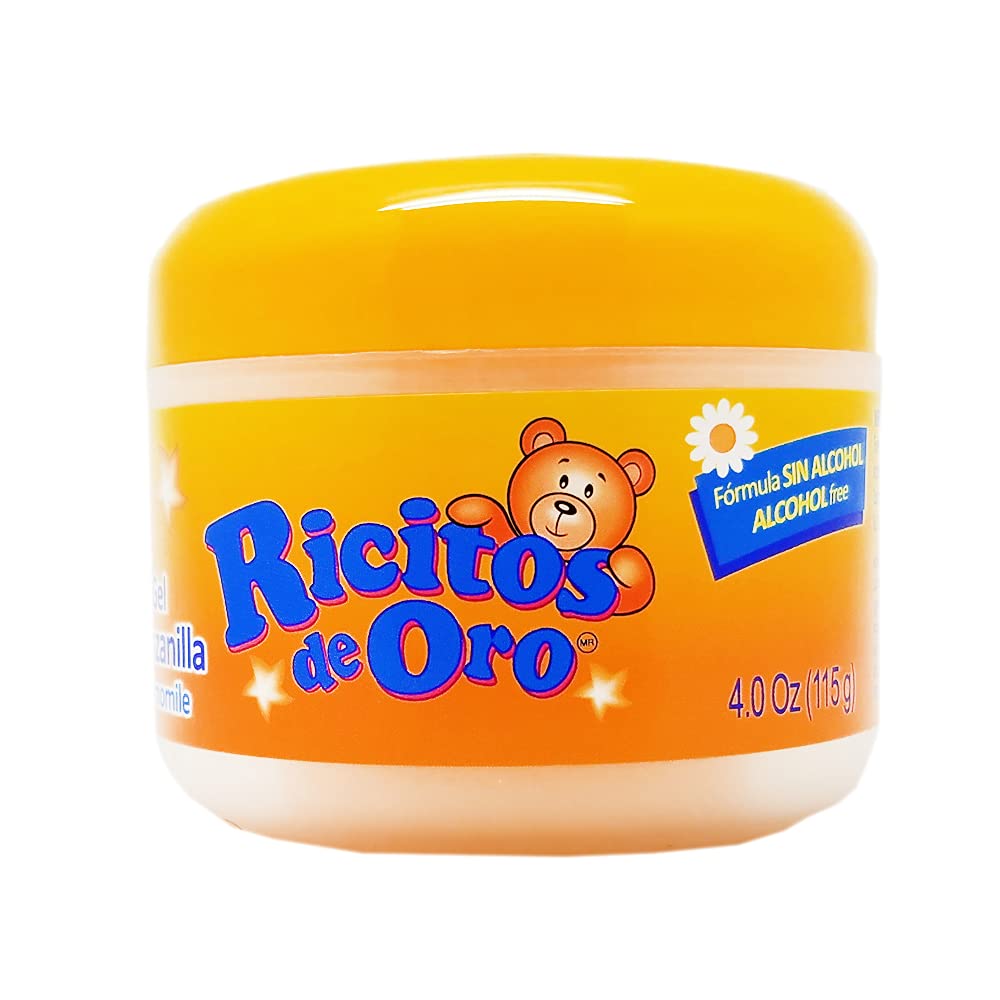 Back packaging of Ricitos de Oro Chamomile Styling Gel
