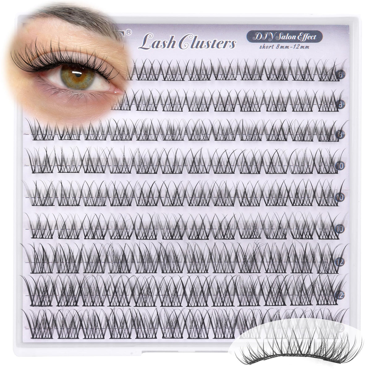 Back view of ALICE lash clusters packaging