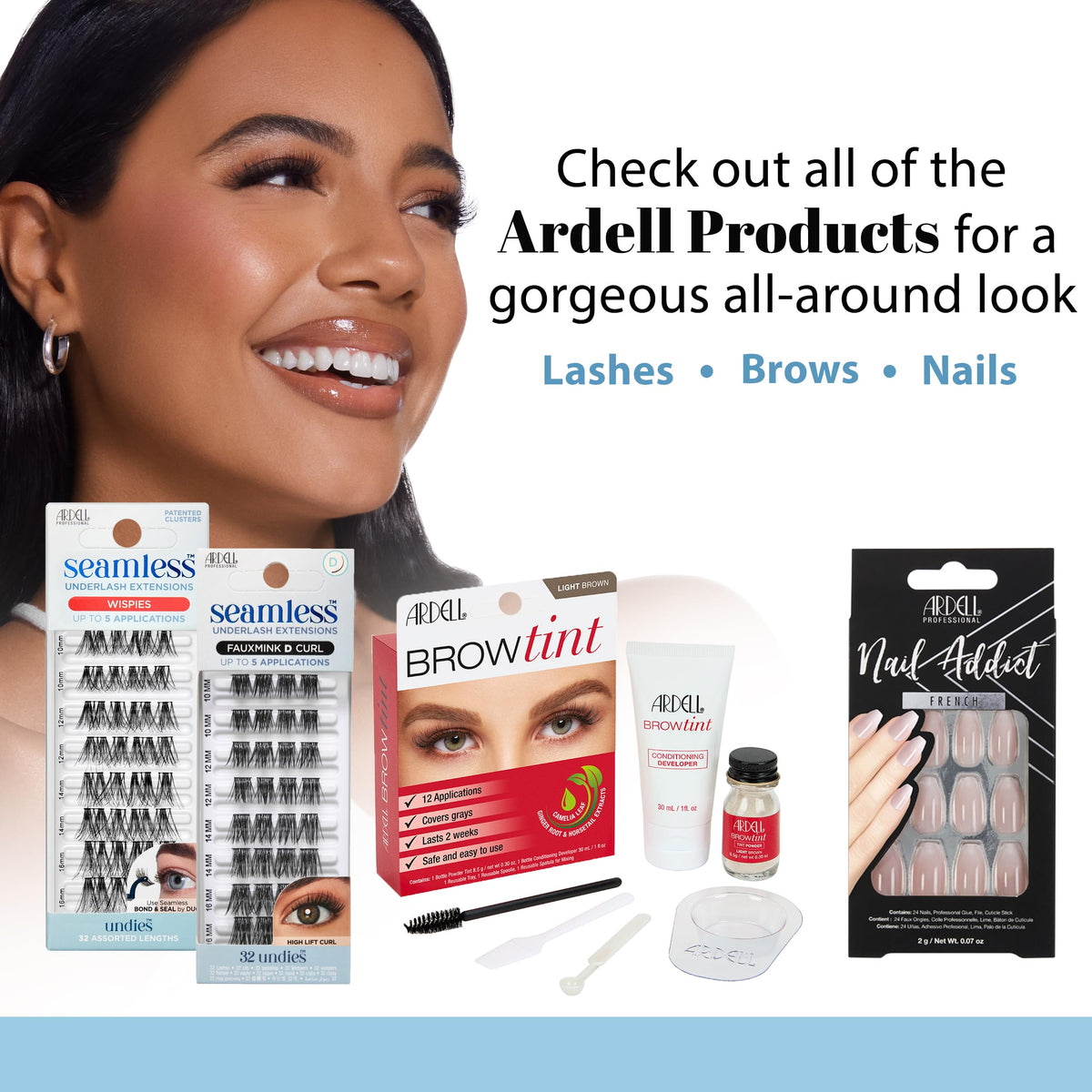 Back view of Ardell Underlash Lash Extensions Kit packaging