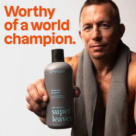 Back view of ATTITUDE Shower Gel Body Wash for Men packaging
