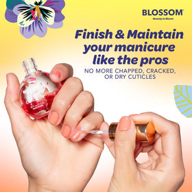 Back view of Blossom Cuticle Oil packaging