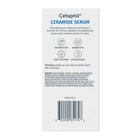 Back view of Cetaphil Ceramide Serum bottle